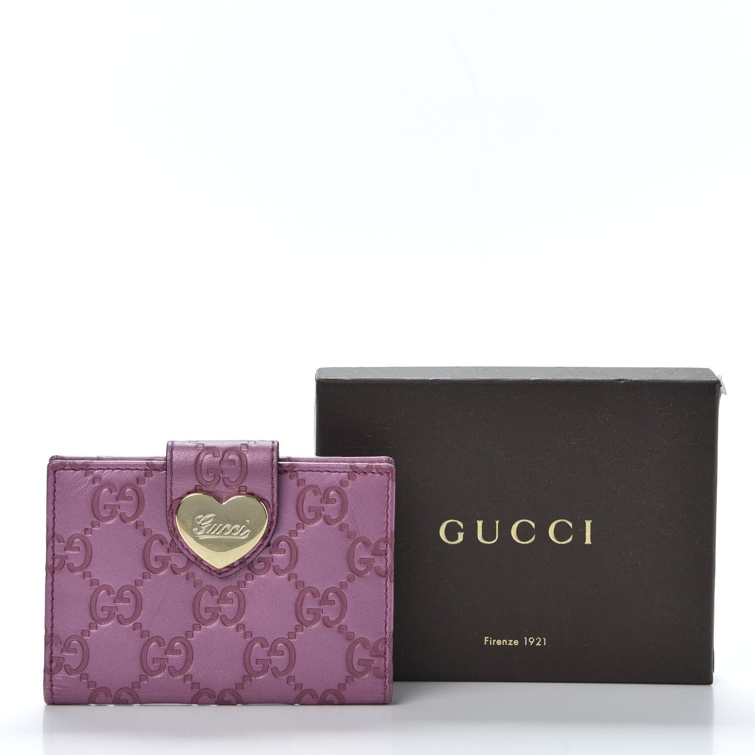 Gucci Metallic Soft Guccissima Heart Travel Wallet Fresia Rose 9 of 9
