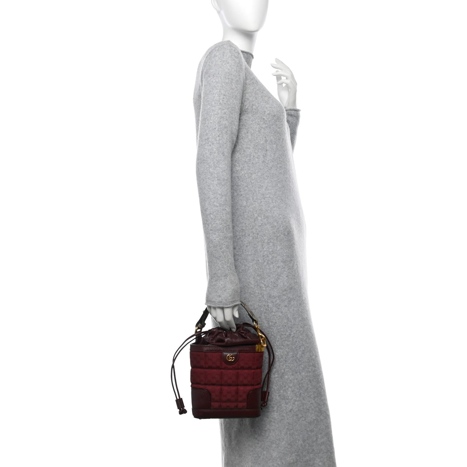 Gucci GG Supreme Canvas Mini Crossbody Bag  Beige Ebony Burgundy 2 of 10