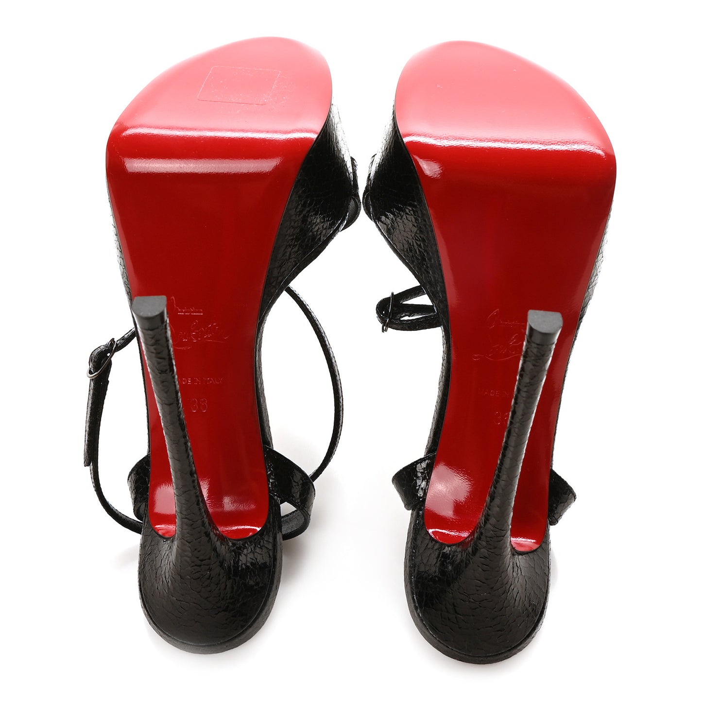 Specchio Star Loubi Queen Alta 150 Platform Sandals 36 Black