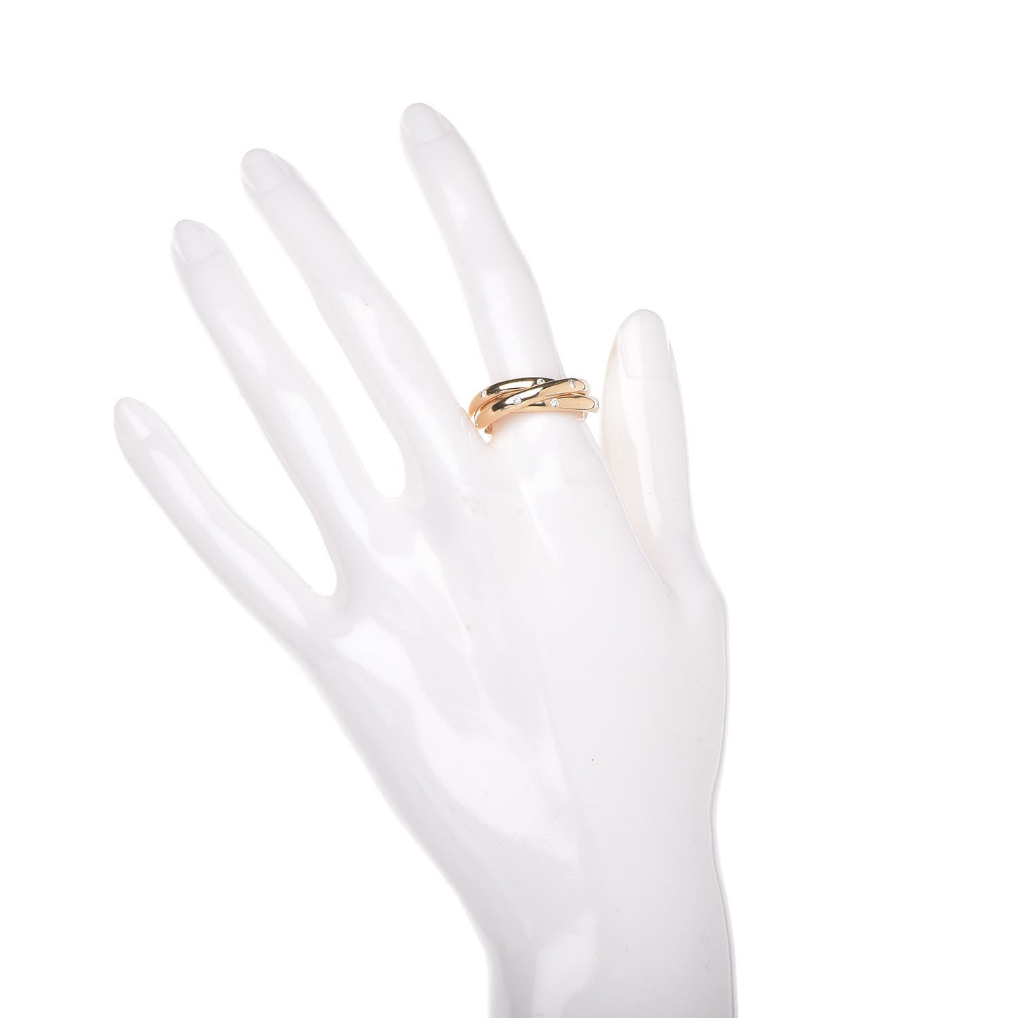 18K Yellow Gold Diamond Constellation Trinity Ring 54 6.75