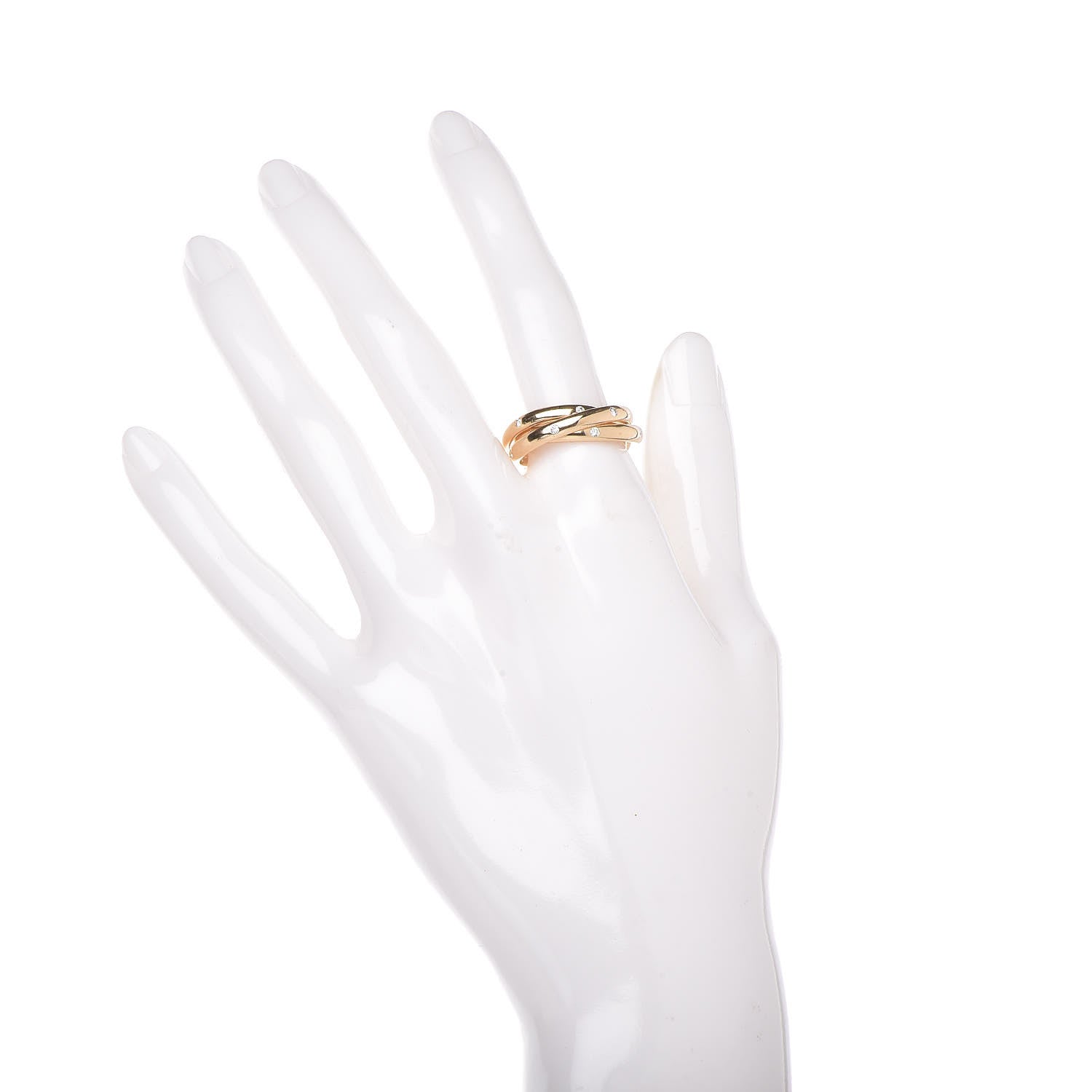 Cartier 18K Yellow Gold Diamond Constellation Trinity Ring 54 6.75 2 of 4