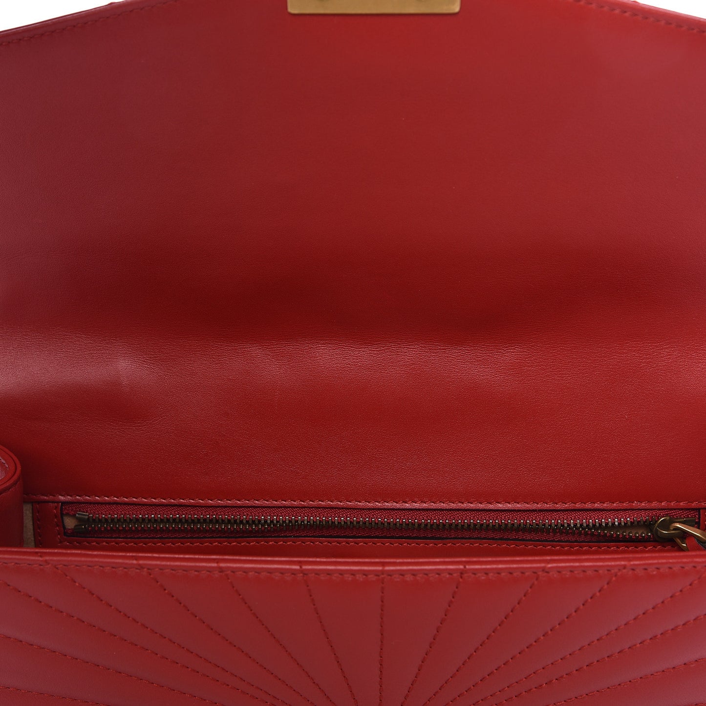 Calfskin Trapuntata Queen Margaret Clutch Hibiscus Red
