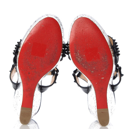 Christian Louboutin Patent Barboullaga 140 Spikes Cork Wedges 39 Black 8 of 10