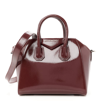 Givenchy Textured Patent Calfskin Mini Antigona Aubergine 1 of 12