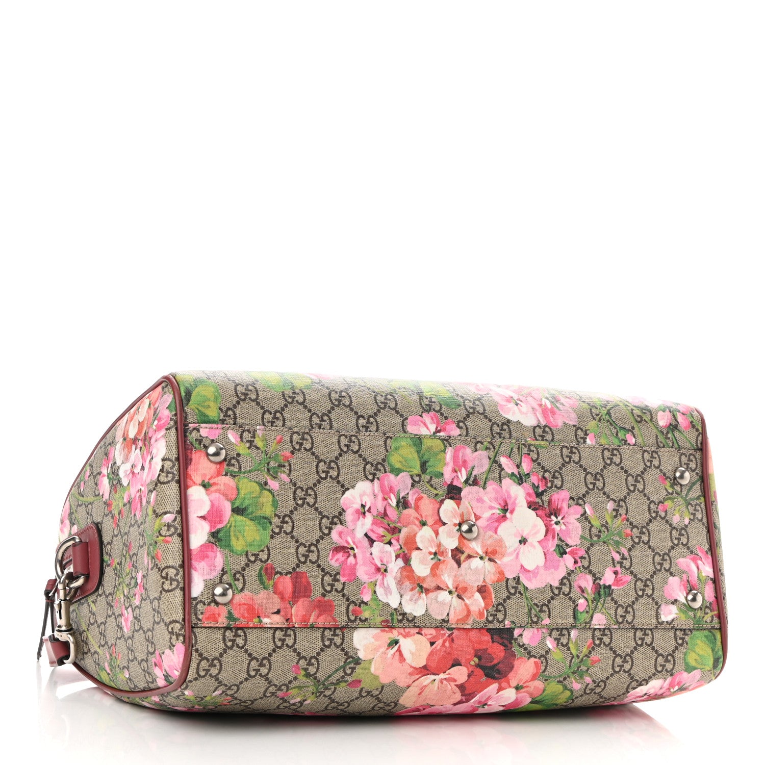 Gucci GG Supreme Monogram Blooms Medium Boston Beige Multicolor Dry Rose 4 of 11