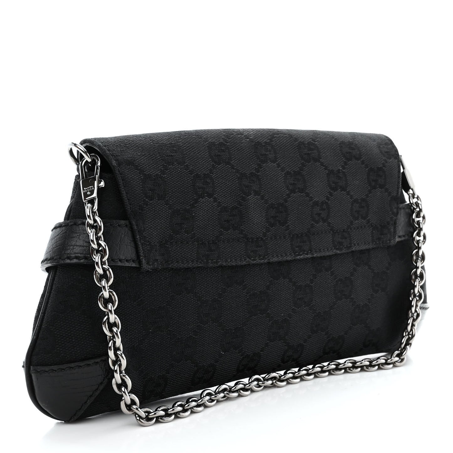 Monogram Horsebit Chain Clutch Black