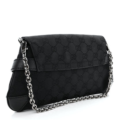 Gucci Monogram Horsebit Chain Clutch Black 3 of 11