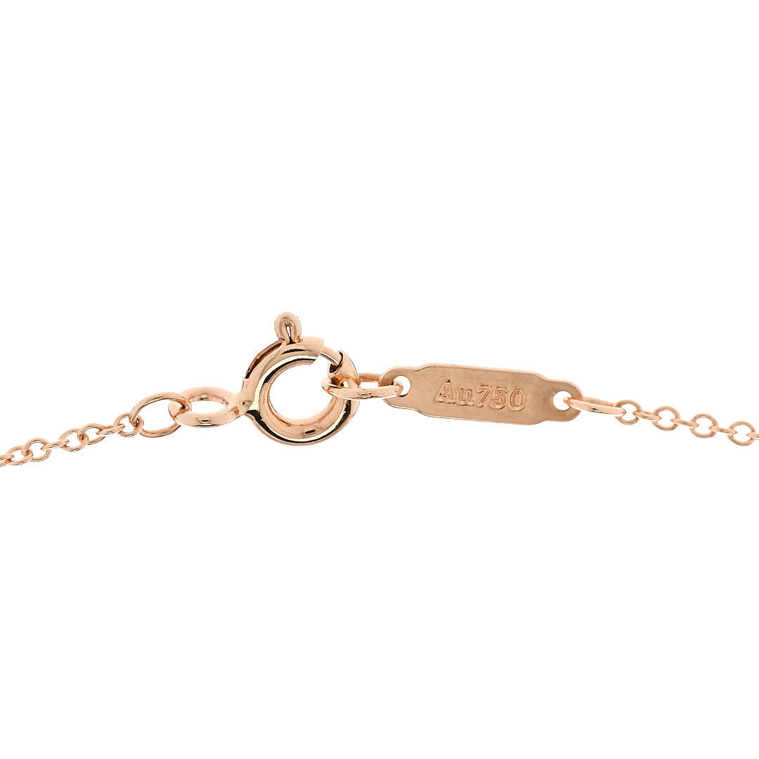 Tiffany 18K Rose Gold Diamond Extra Mini Heart Pendant Necklace 5 of 6
