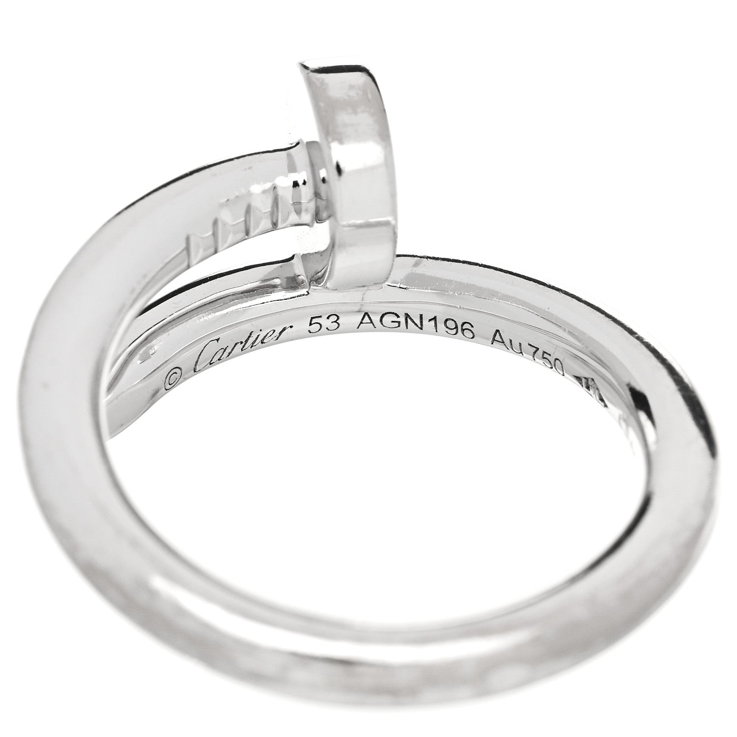 Cartier 18K White Gold Juste Un Clou Ring 53 6.25 5 of 6