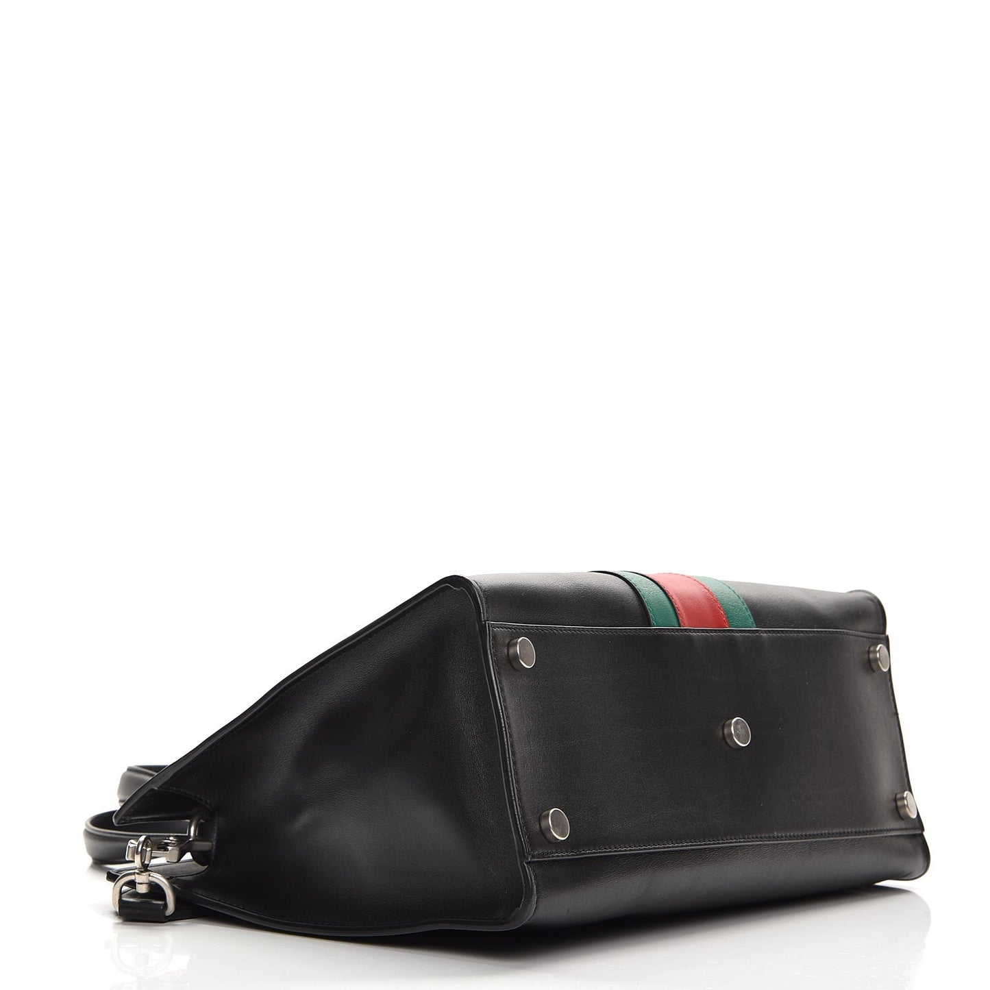 Calfskin Web Stripe Medium Dionysus Tote Bag Black