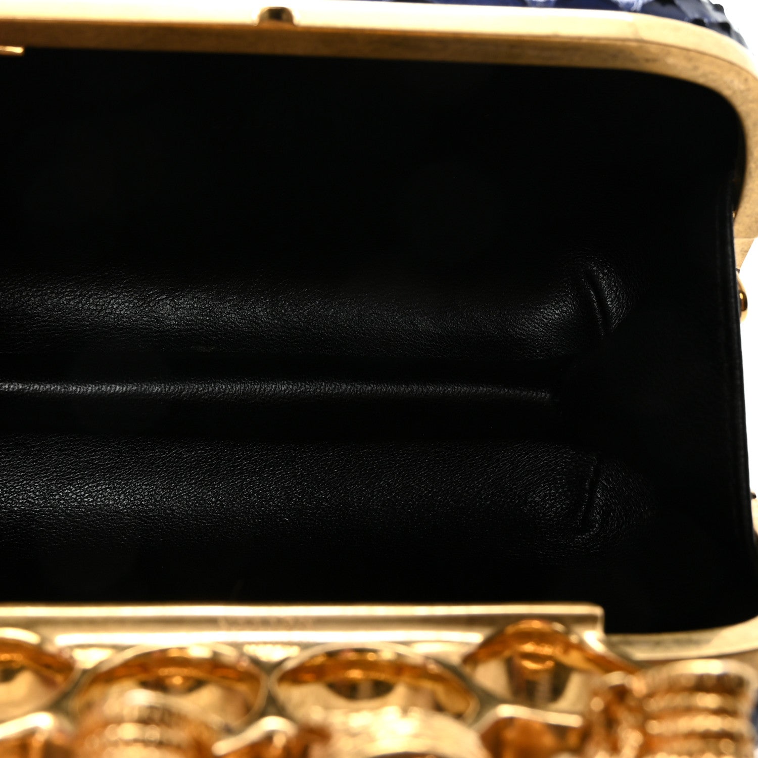 Alexander McQueen Snakeskin Knuckle Box Clutch Blue 5 of 9