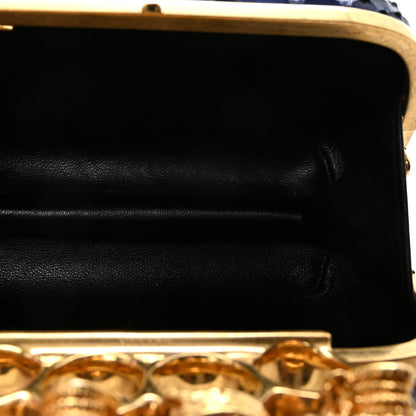 Alexander McQueen Snakeskin Knuckle Box Clutch Blue 5 of 9