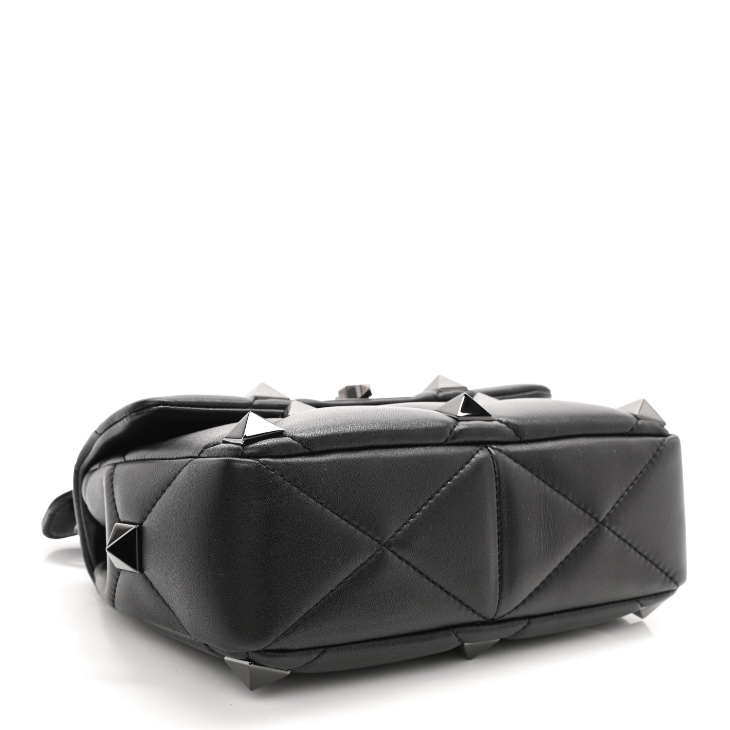 Valentino Garavani Nappa Monochrome Medium Roman Stud Shoulder Bag Black 4 of 7