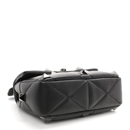 Valentino Garavani Nappa Monochrome Medium Roman Stud Shoulder Bag Black 4 of 7