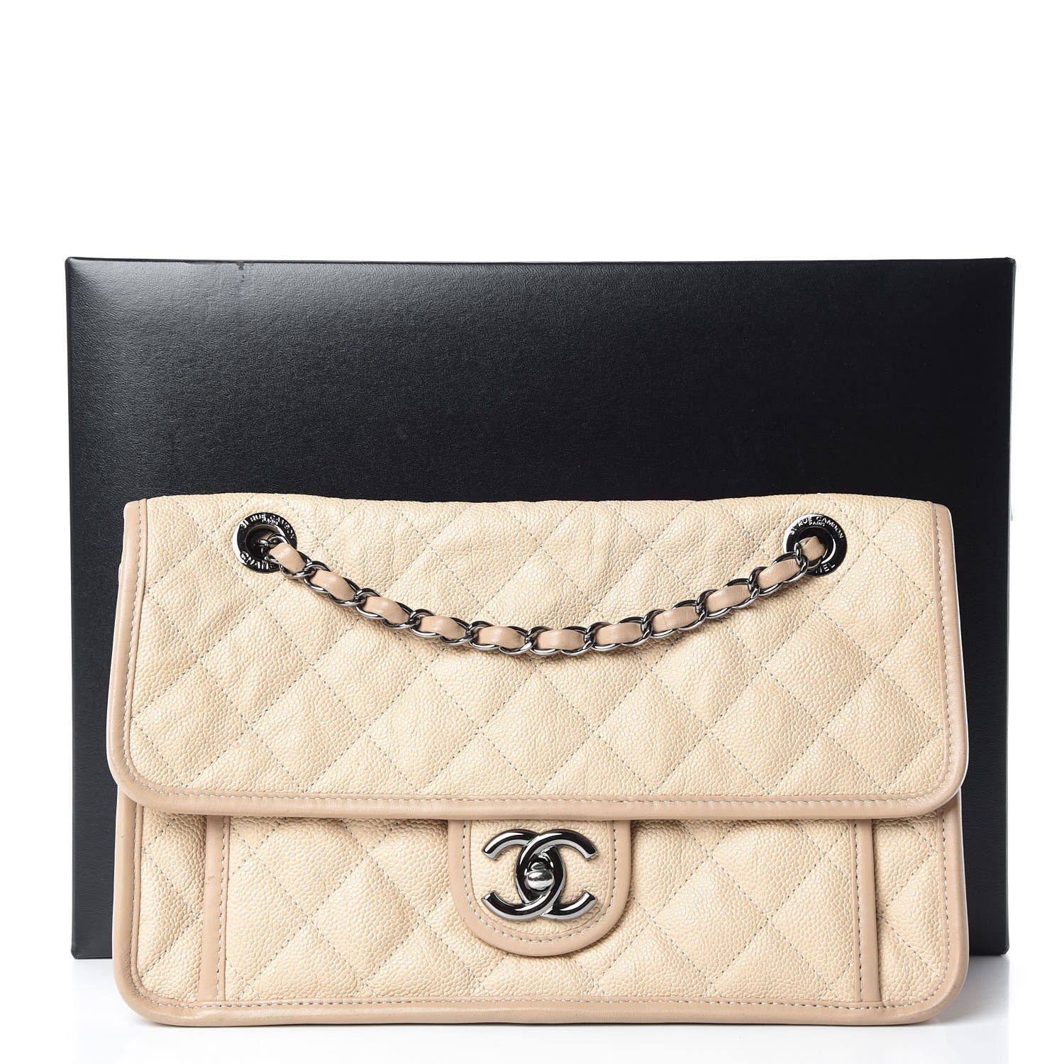 Chanel Caviar Quilted Medium French Riviera Flap Beige 10 of 10