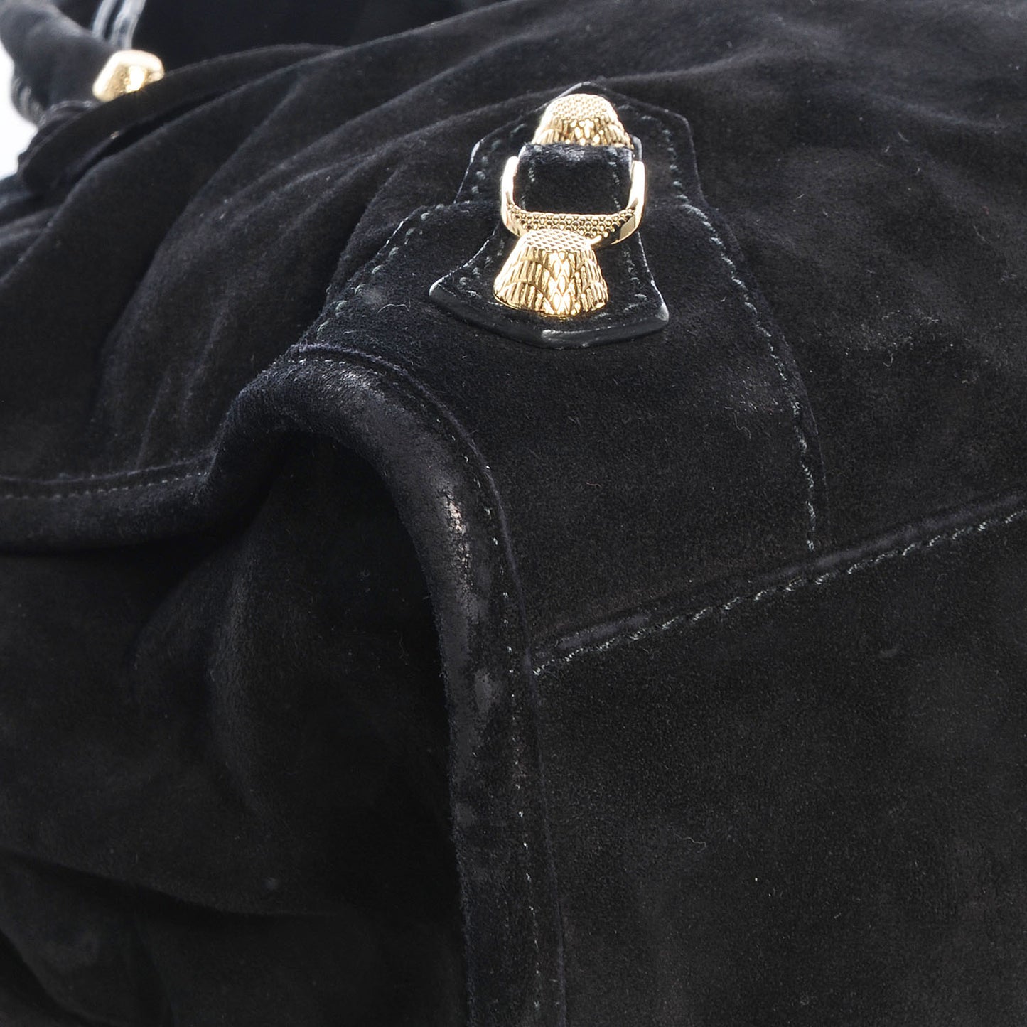Baby Daim Suede Giant 12 Gold Hardware City Black