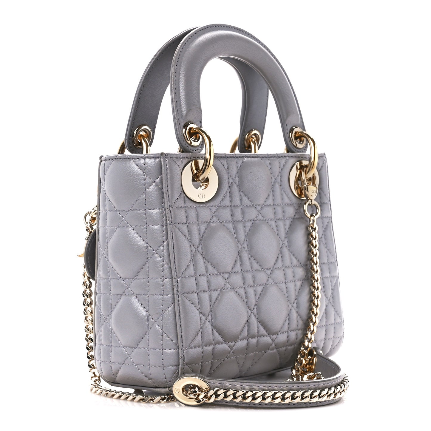 Lambskin Cannage Mini Lady Dior Grey