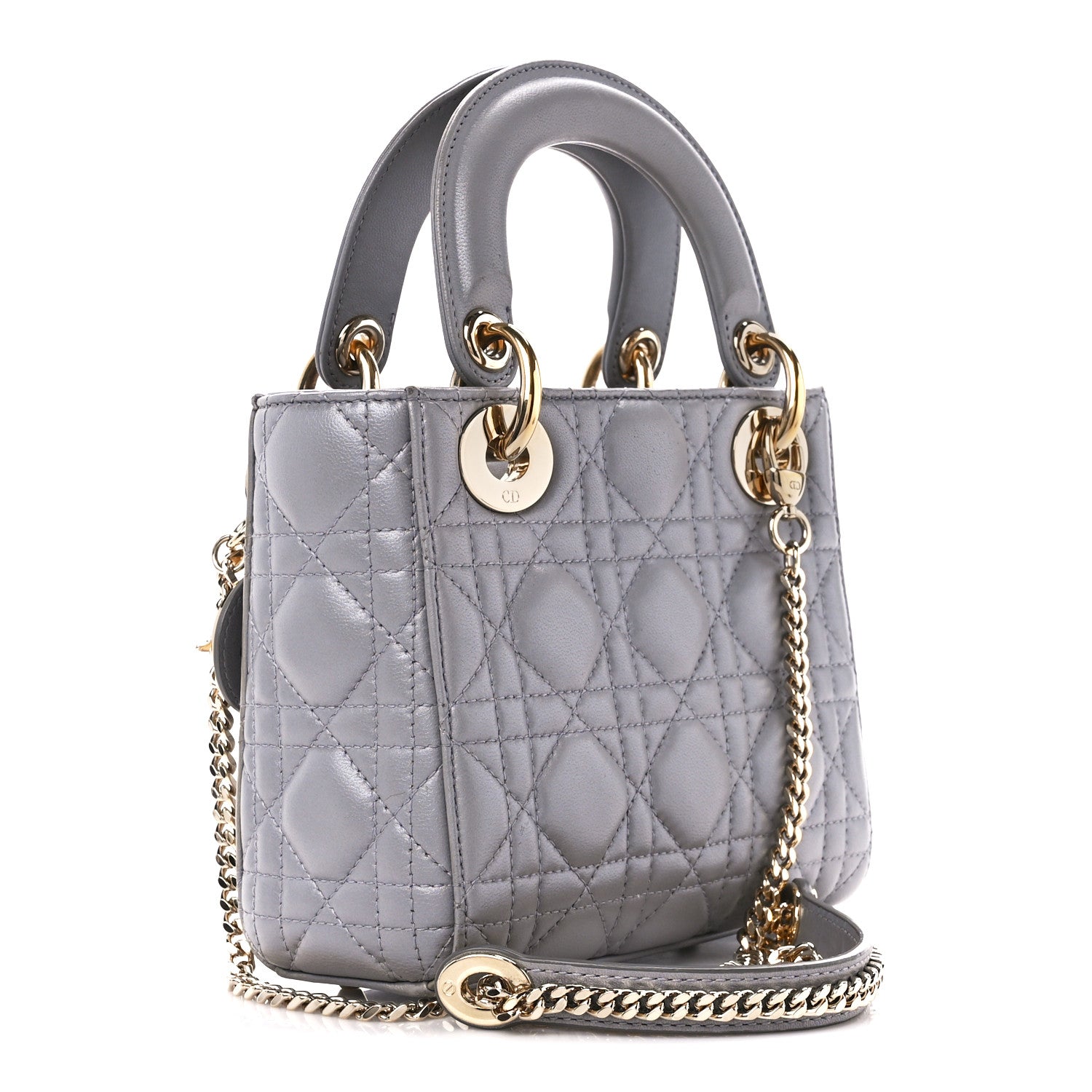 Christian Dior Lambskin Cannage Mini Lady Dior Grey 3 of 11