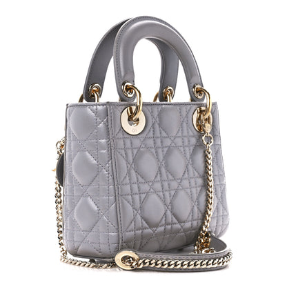 Christian Dior Lambskin Cannage Mini Lady Dior Grey 3 of 11