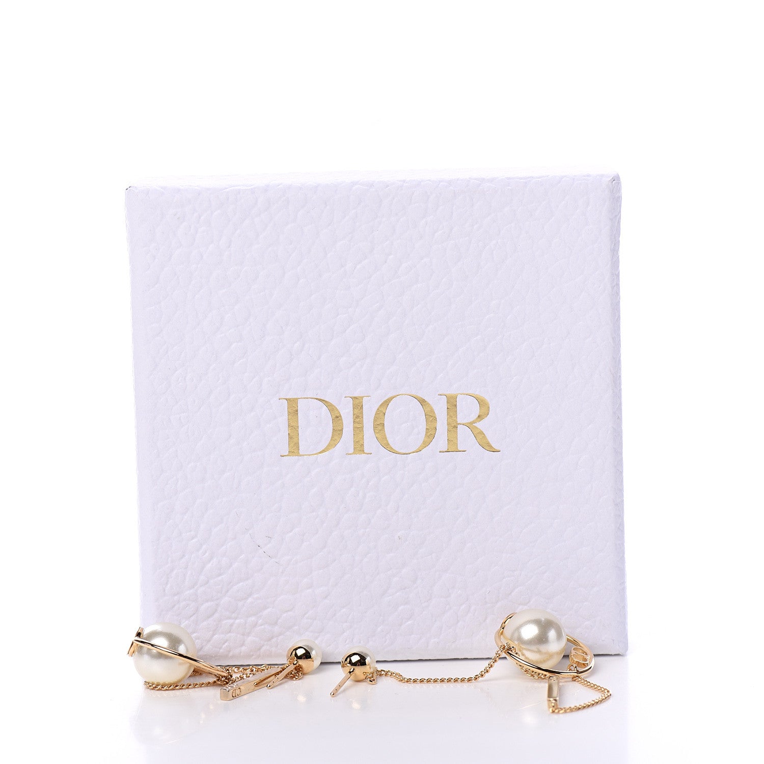 Christian Dior Pearl Tribales Dangle Chain Earrings Gold 6 of 6