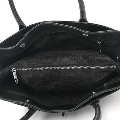 Chanel Calfskin Mademoiselle Lock Cerf Shopper Tote Black 6 of 12