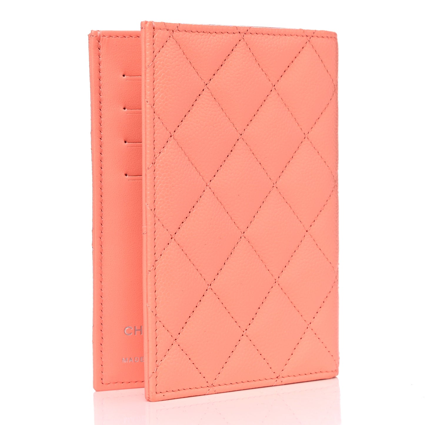 Caviar Quilted Passport Holder Pink