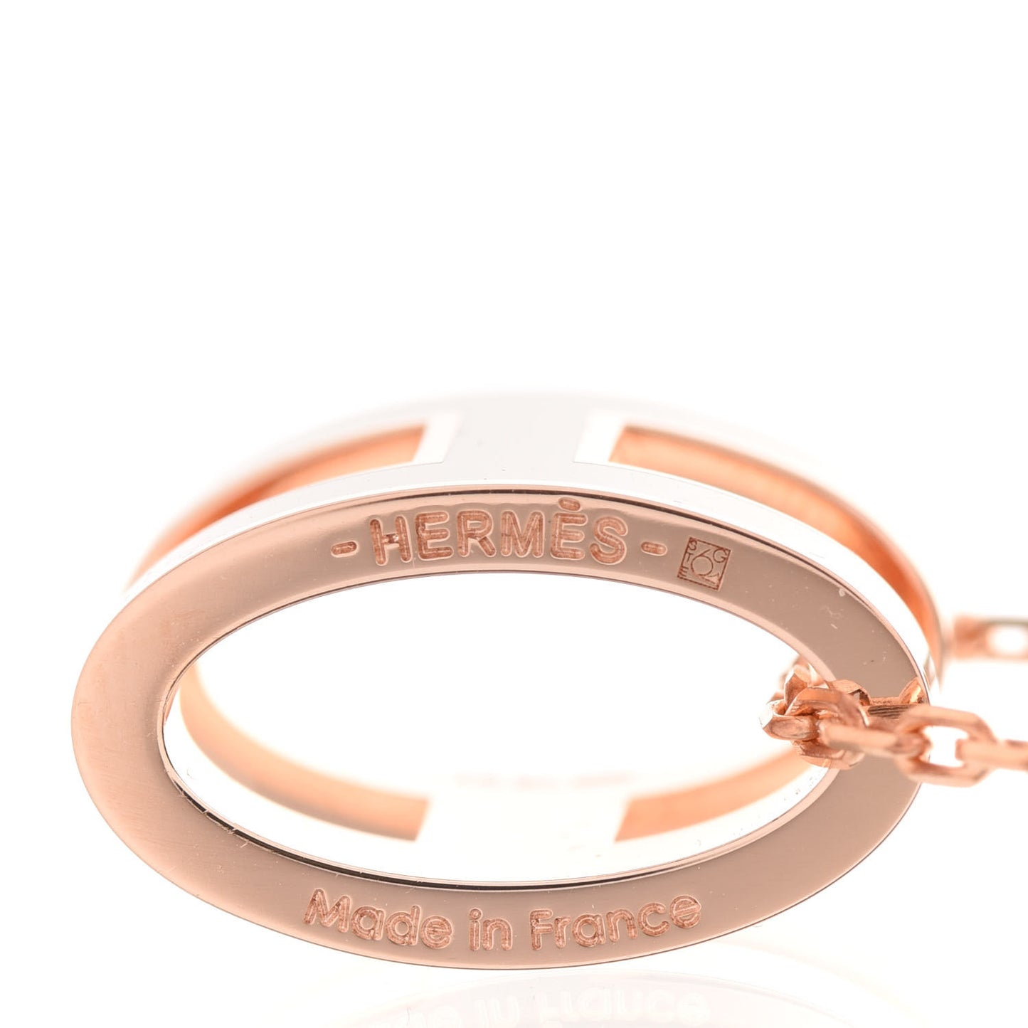 Lacquered Rose Gold Pop H Pendant Necklace Marron Glace