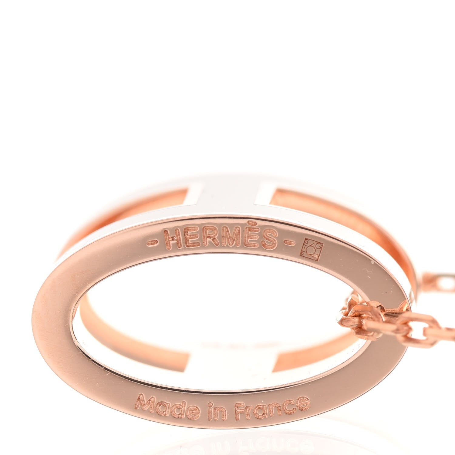 Hermes Lacquered Rose Gold Pop H Pendant Necklace Marron Glace 5 of 8