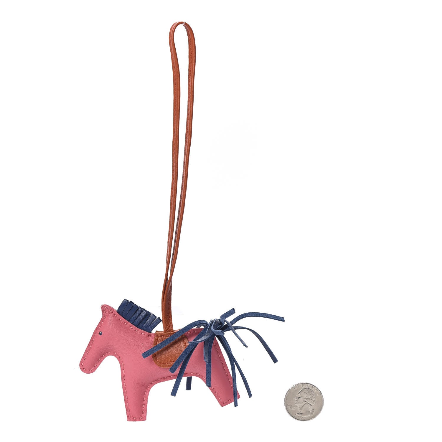 Hermes Milo Lambskin Grigri Rodeo Bag Charm PM Rose Azalee Cornaline Bleu De Malte 3 of 5