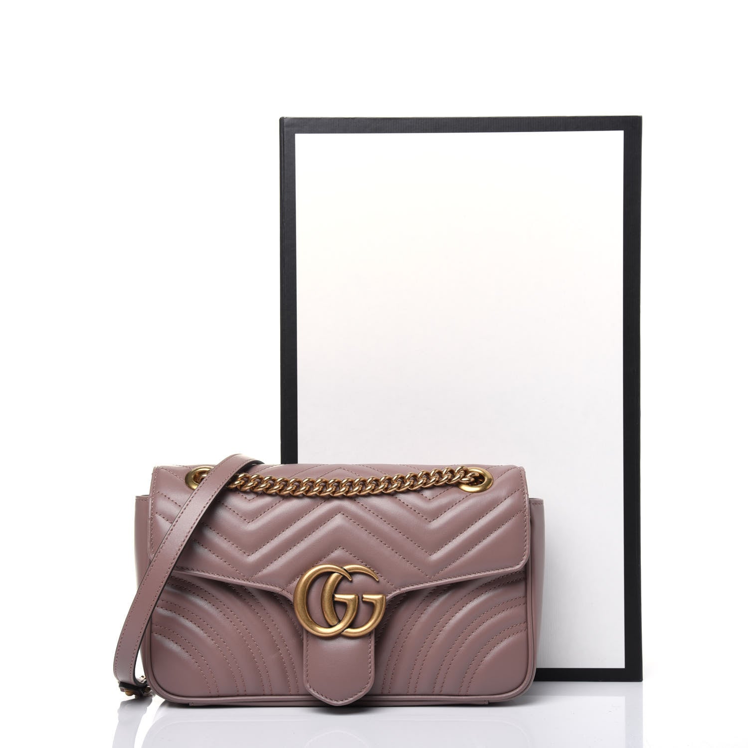 Gucci Calfskin Matelasse Small GG Marmont Shoulder Bag Porcelain Rose 15 of 15