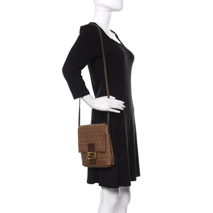 Fendi Zucchino Spalmati Vitello Tube Messenger Bag Nocciola Castagna 2 of 10
