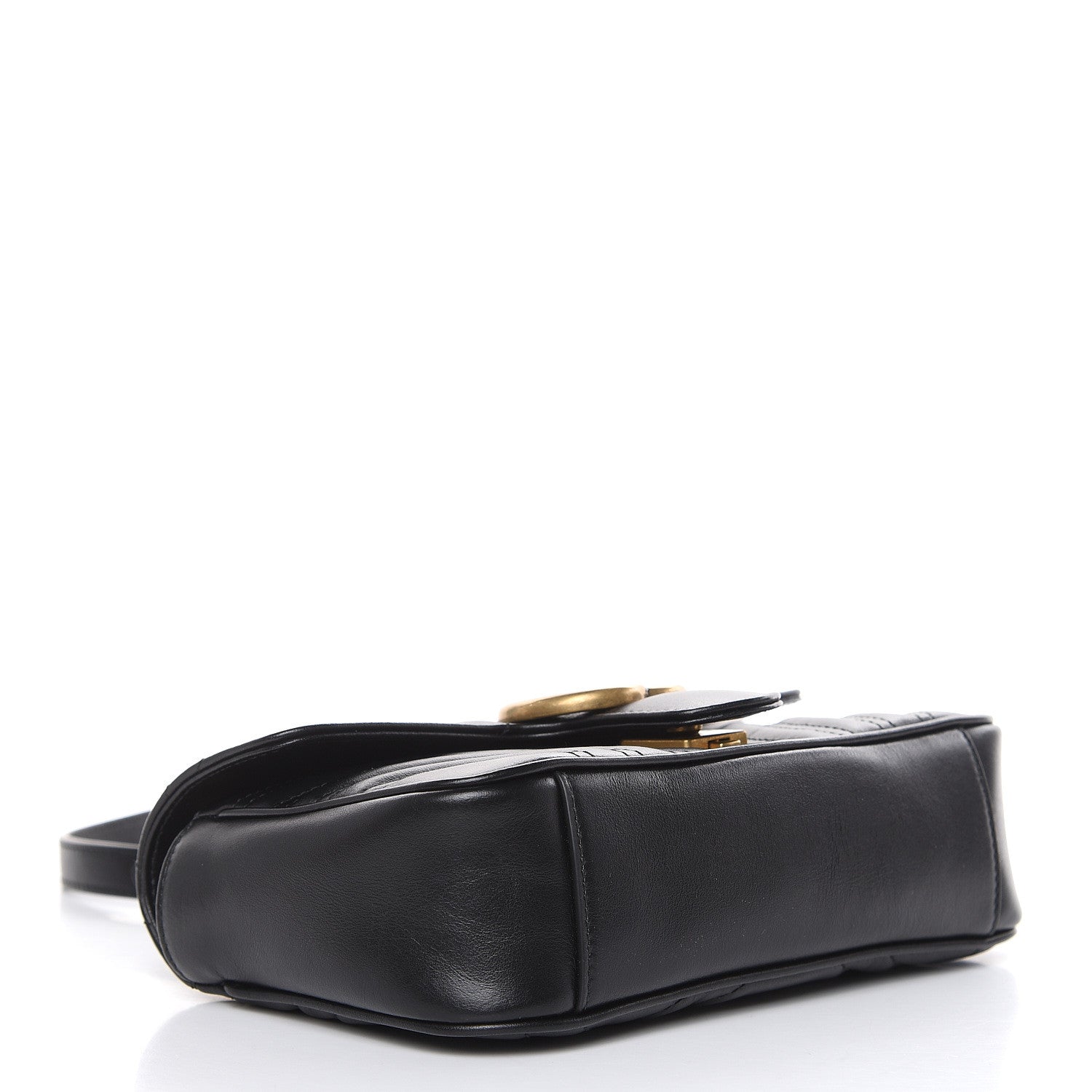 Gucci Calfskin Matelasse Mini GG Marmont Shoulder Bag Black 4 of 10
