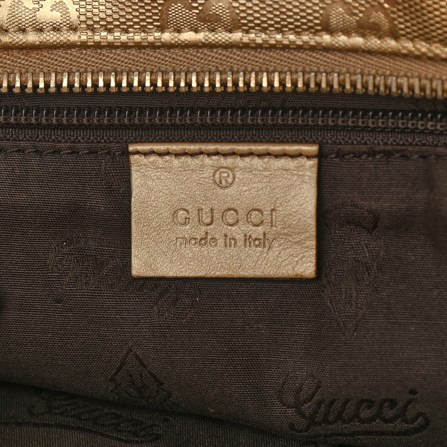 Gucci Imprime Monogram Medium Zippered Shopping Tote Champagne 6 of 11