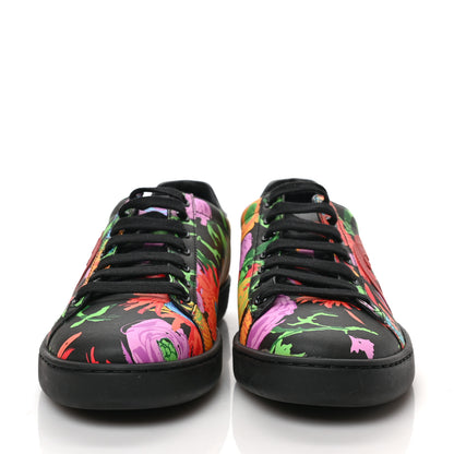 Gucci X KEN SCOTT Canvas Infinity Jenni Womens Ace Sneakers 38 Black Pink Hibiscus Red Blue Shine Purple 2 of 9
