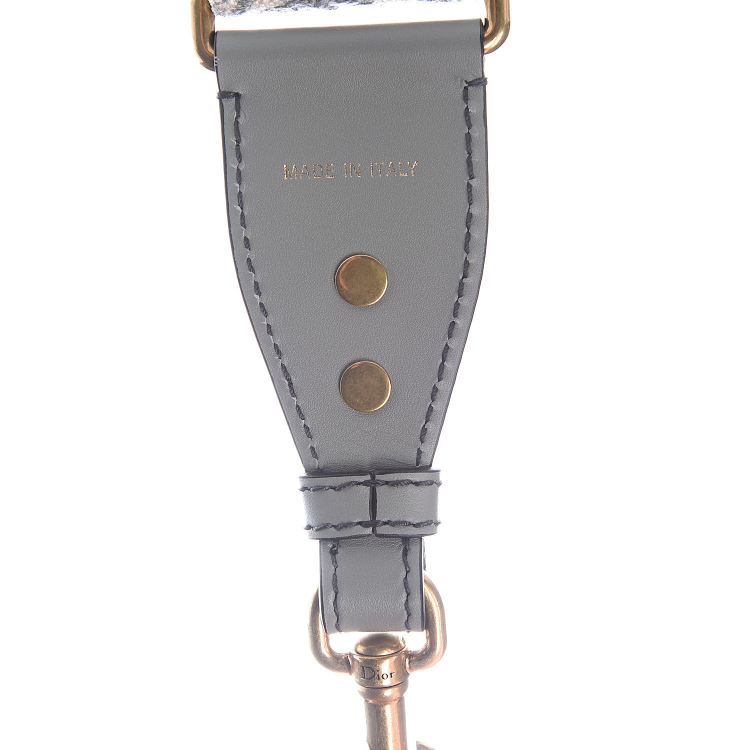 Christian Dior Oblique Studded Shoulder Strap Gris Multicolor 4 of 4