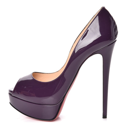 Christian Louboutin Patent Lady Peep 150 Pumps 36.5 Violet 1 of 10