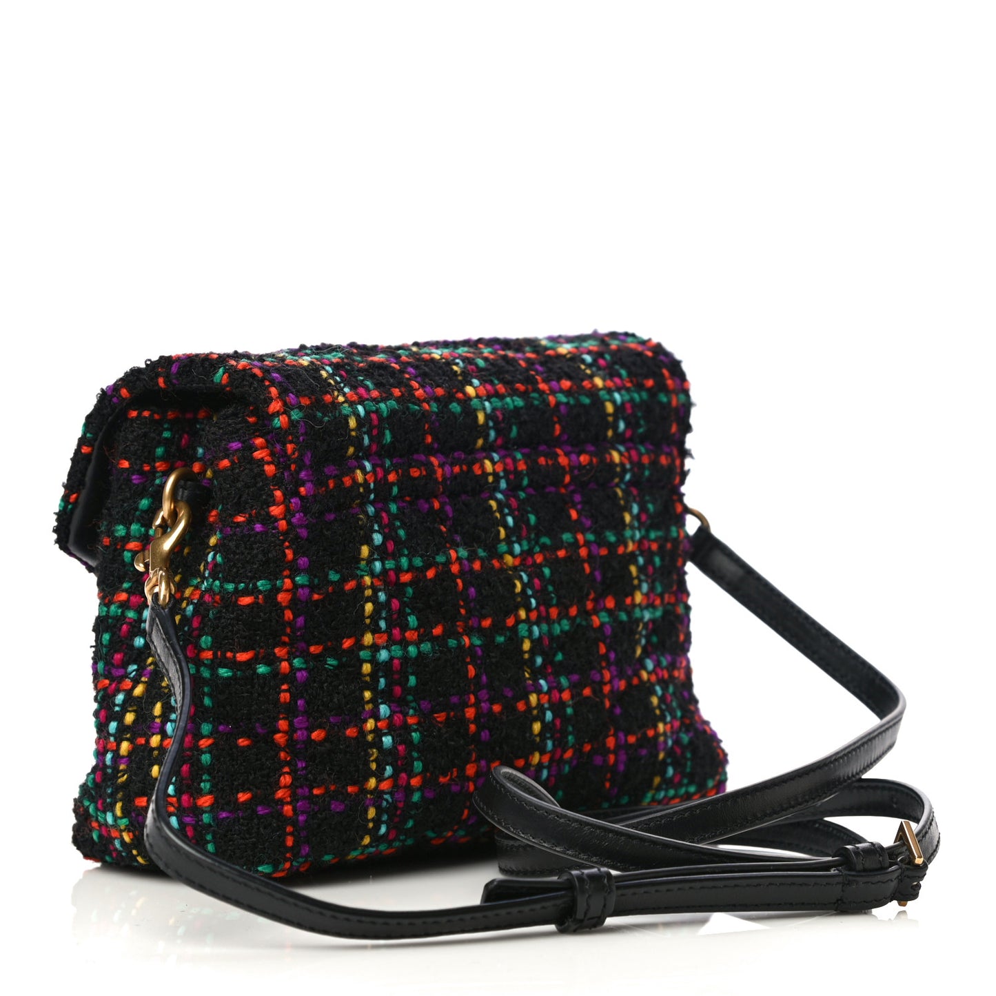 Tweed Toy Loulou Shoulder Bag Black