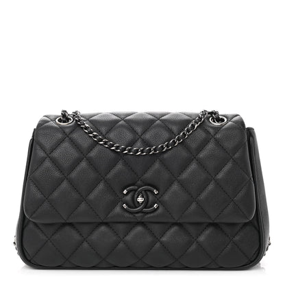 Chanel Calfskin Quilted Medium Frame in Chain Flap Black 1 of 10