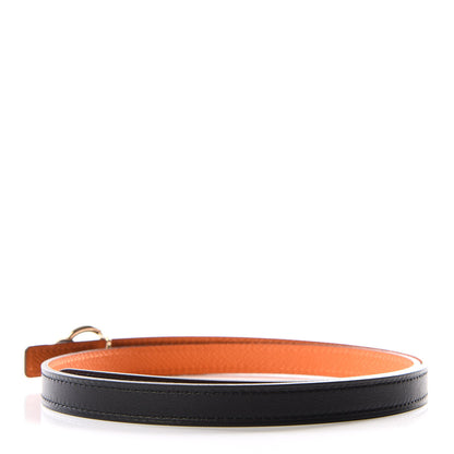 Hermes Swift Epsom 13mm Mini Laquee Reversible Belt 70 Black Orange 2 of 6
