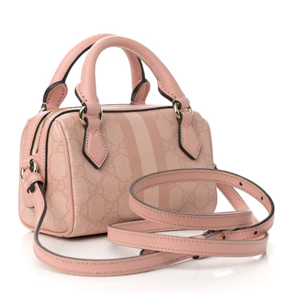 Gucci GG Supreme Monogram Textured Dollar Calfskin Web Super Mini Ophidia Top Handle Bowler Bag Rose Pink 3 of 11