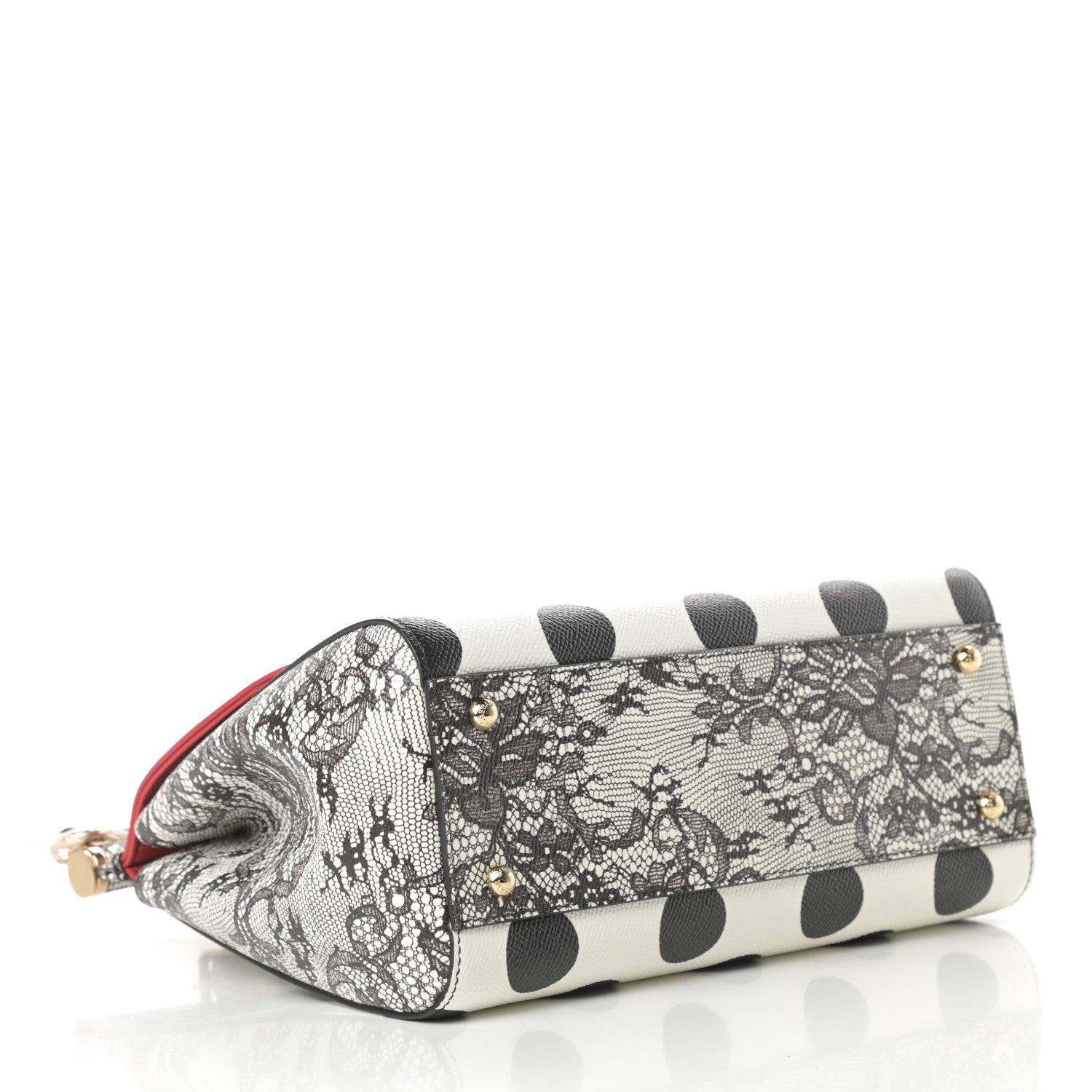 Dolce & Gabbana Dauphine Lambskin Embroidered Laser Cut Polka Dot Medium Miss Sicily Satchel Multicolor 4 of 11