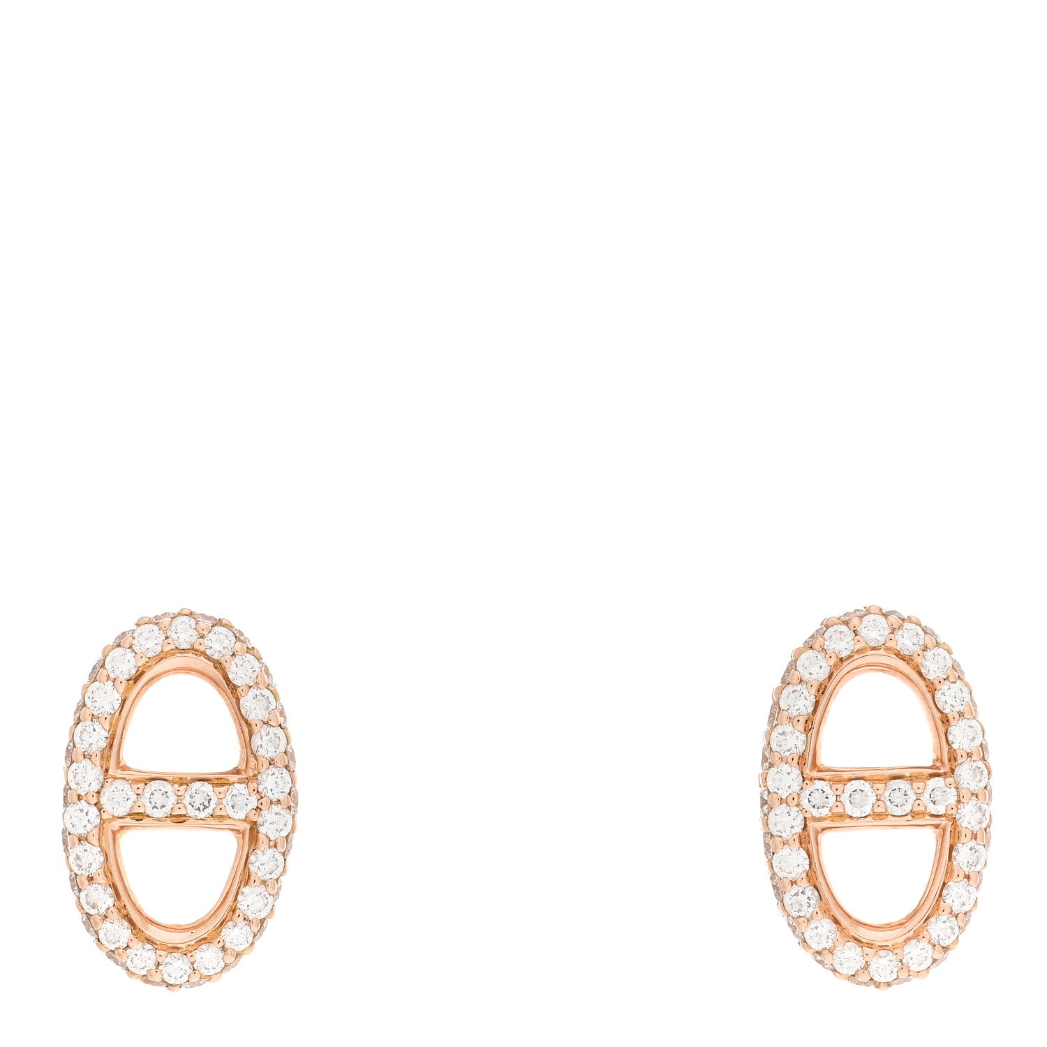 Hermes 18K Rose Gold Diamond New Farandole Earrings 1 of 4
