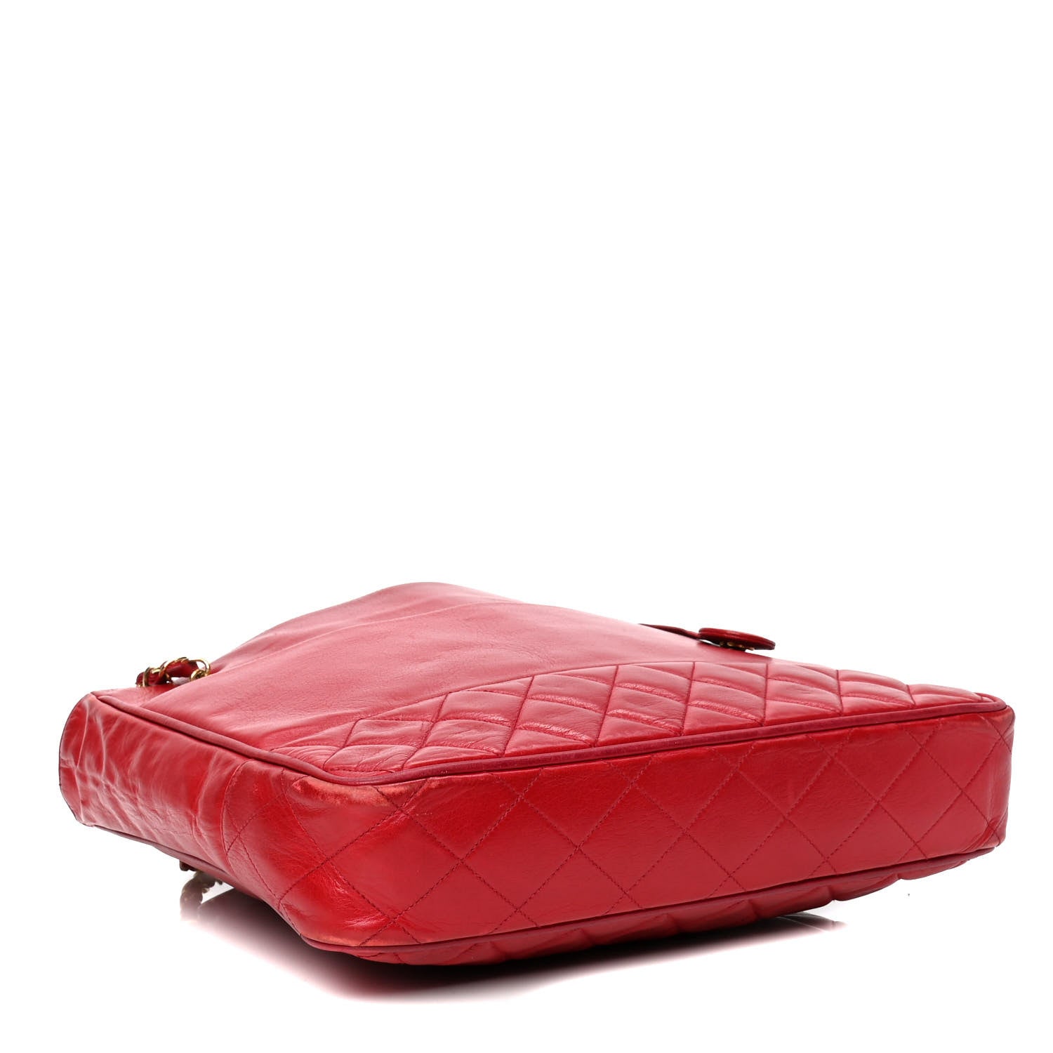 Chanel Lambskin Quilted Shoulder Bag Red 3 of 6