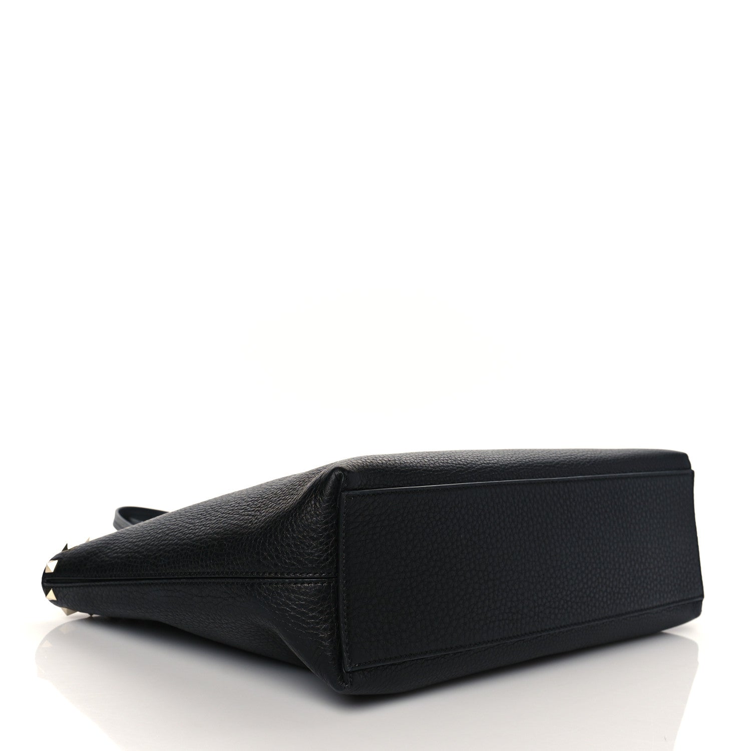 Valentino Garavani Grained Calfskin Small Rockstud Shoulder Tote Black 3 of 8