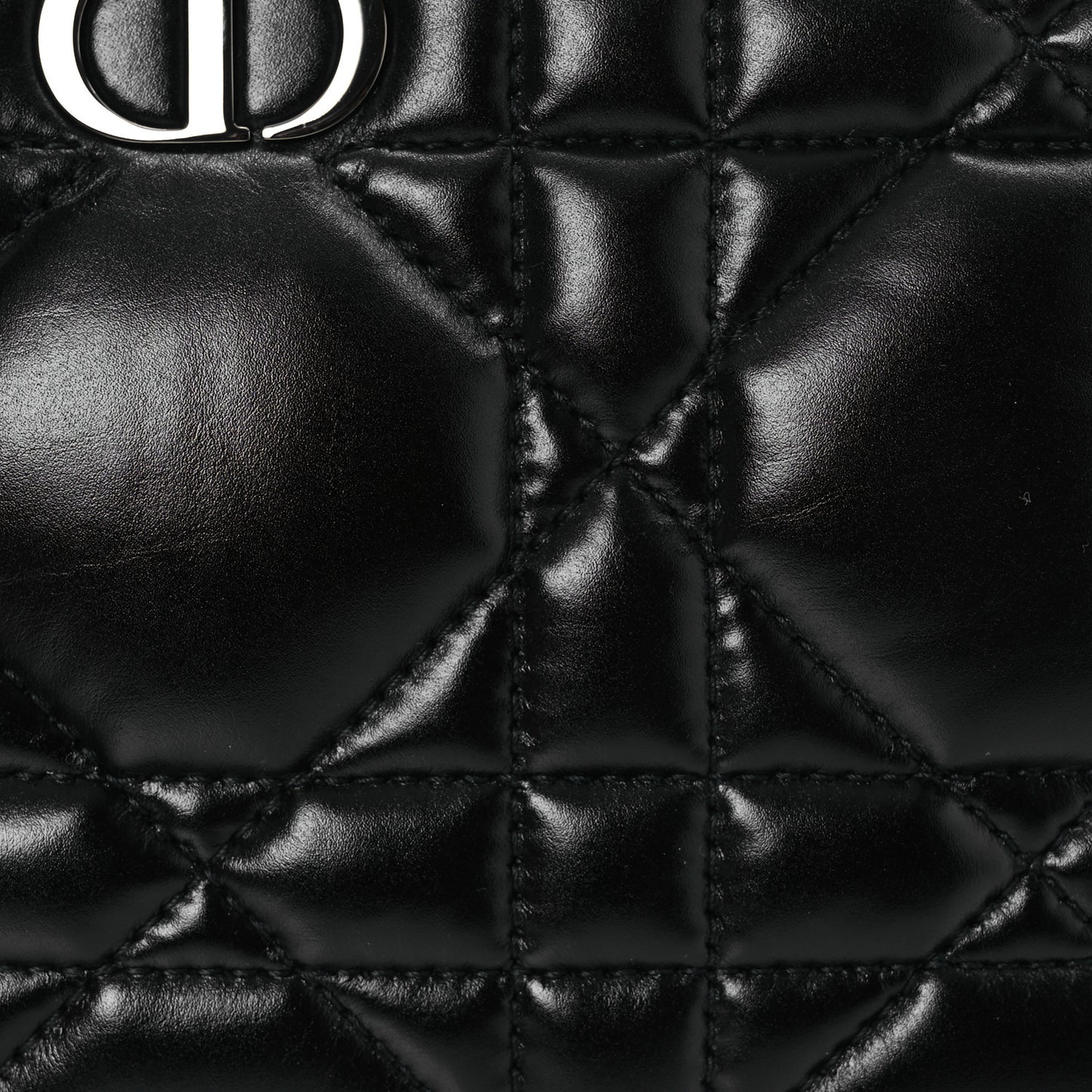 Calfskin Macrocannage Caro Box Bag Black