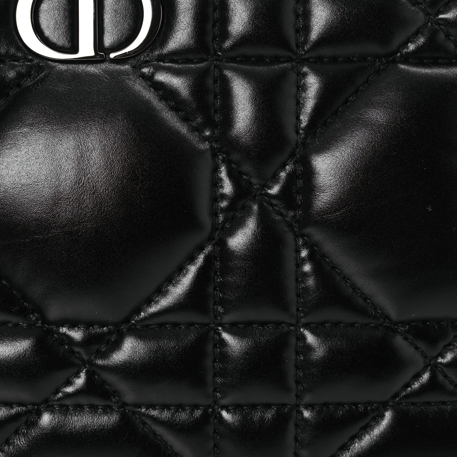 Christian Dior Calfskin Macrocannage Caro Box Bag Black 9 of 13