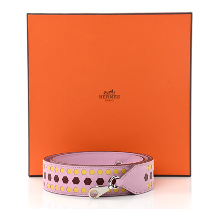 Hermes Epsom 30mm Hexagone Tressage Shoulder Strap Mauve Sylvestre Rouge H Jaune de Naples 5 of 5