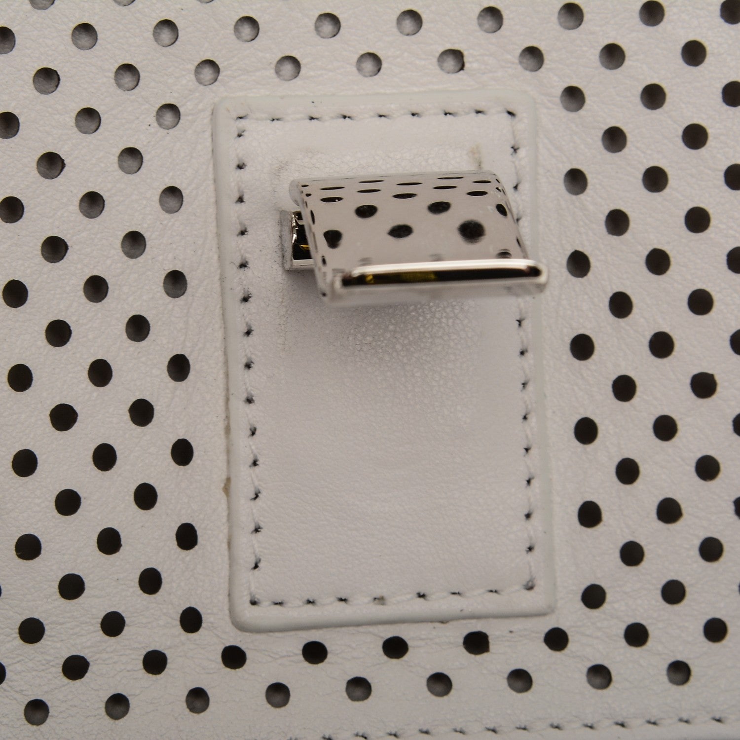 Proenza Schouler Perforated Calfskin PS1 Pouch Messenger Optic White 9 of 10