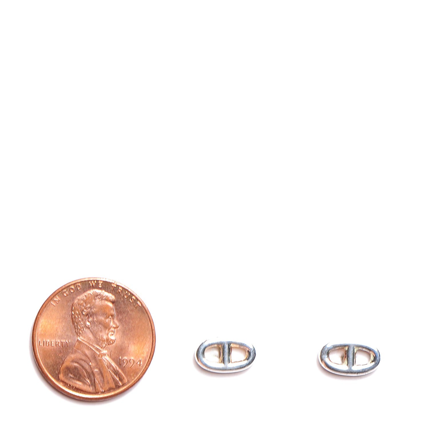 Hermes Sterling Silver Chaine D'Ancre Earrings TPM 2 of 6