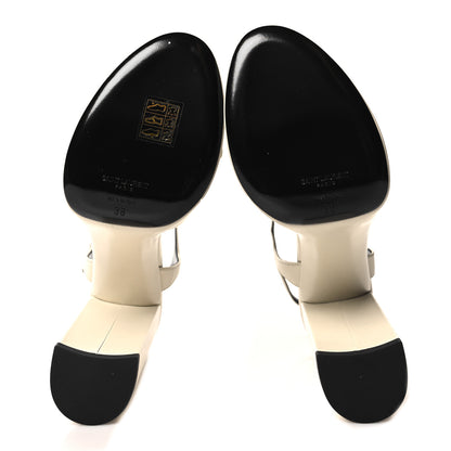 Saint Laurent Vendome Bianca 85 Platform Sandals 38 Pearl 5 of 9
